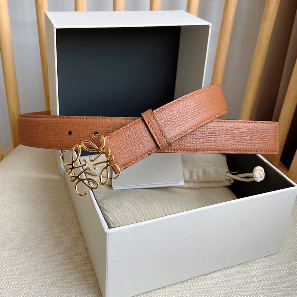 L0ew* Anagram belt in pebble grain calfskin 32mm