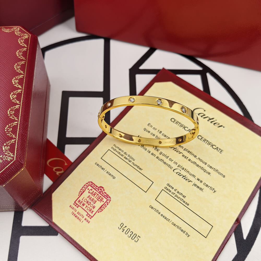 Ca*t1er LOVE bracelet, 10 D1am0nds