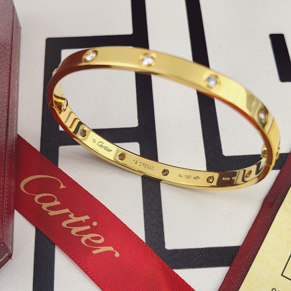 Ca*t1er LOVE bracelet, 10 D1am0nds