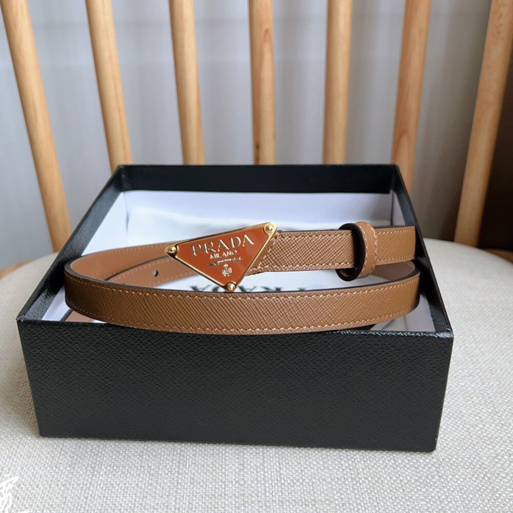 Pra*a Saffiano leather belt