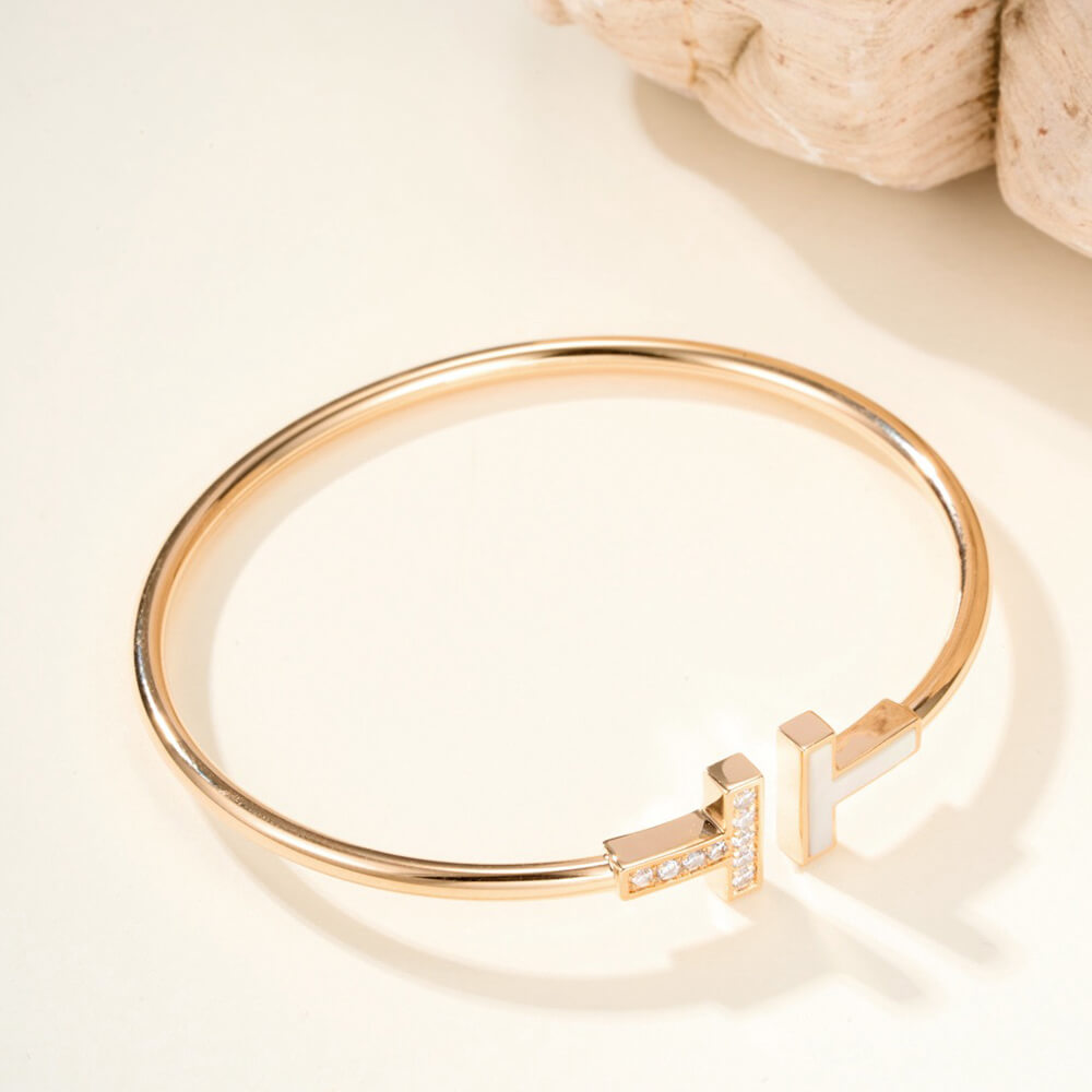 T*f*ny T D1am0nd and Turquoise Wire Bracelet(HIGH-END GRADE)