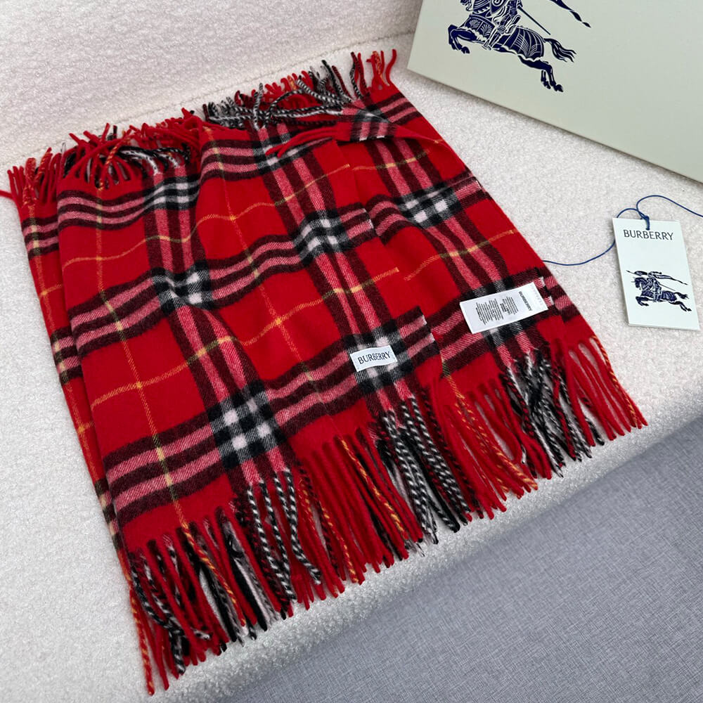 Bv*b*rry Check Cashmere Scarf