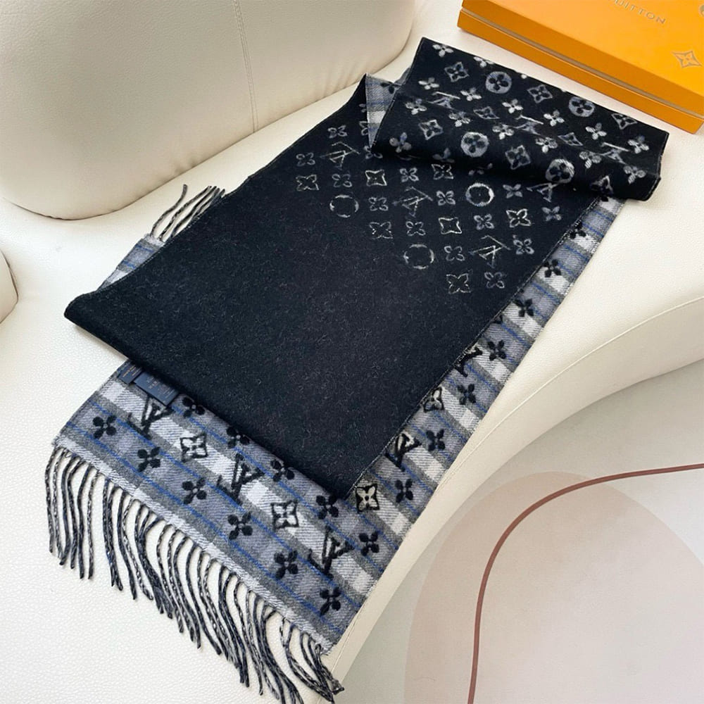 LV Monogram Gradient Tartan City Scarf