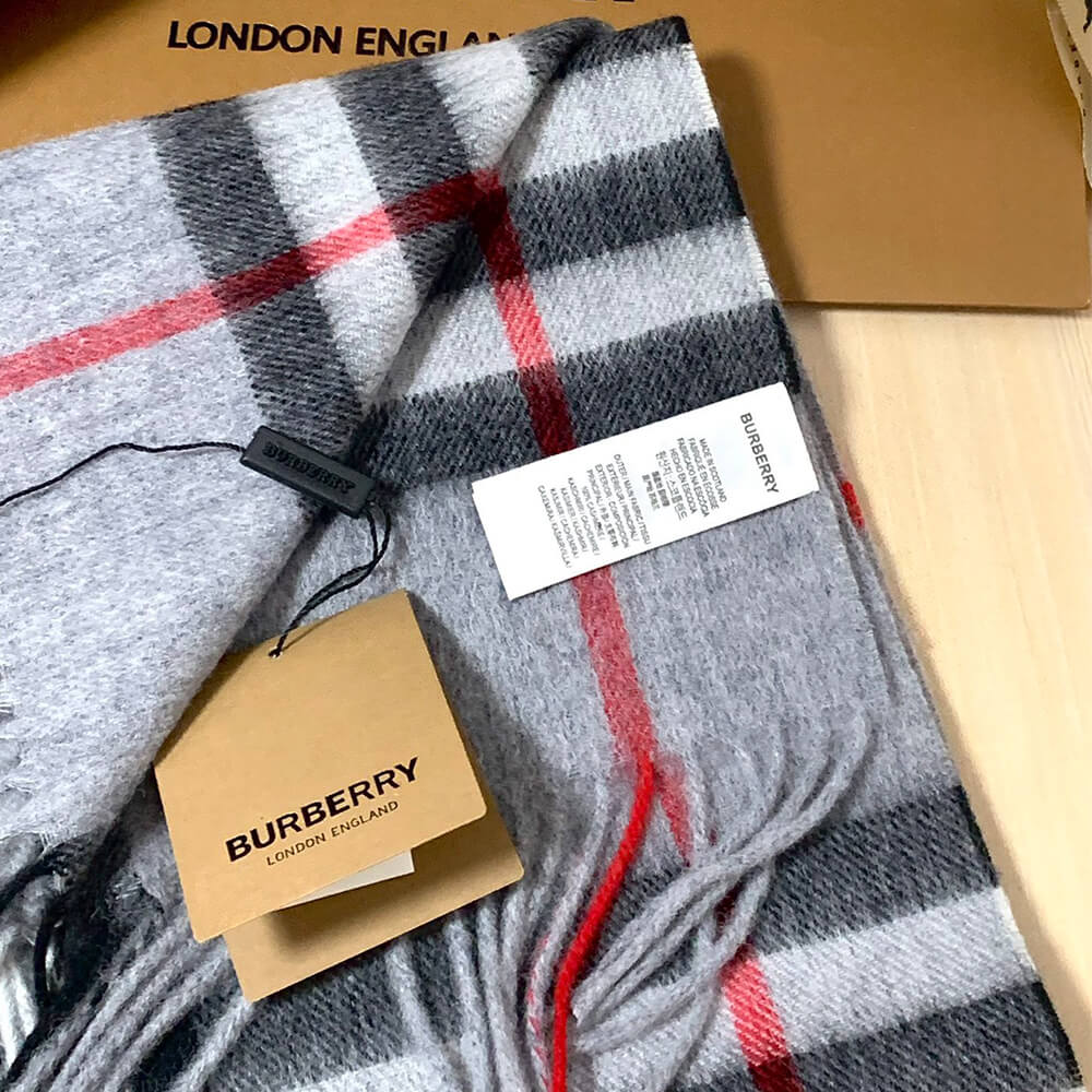 Bv*b*rry Check Cashmere Scarf