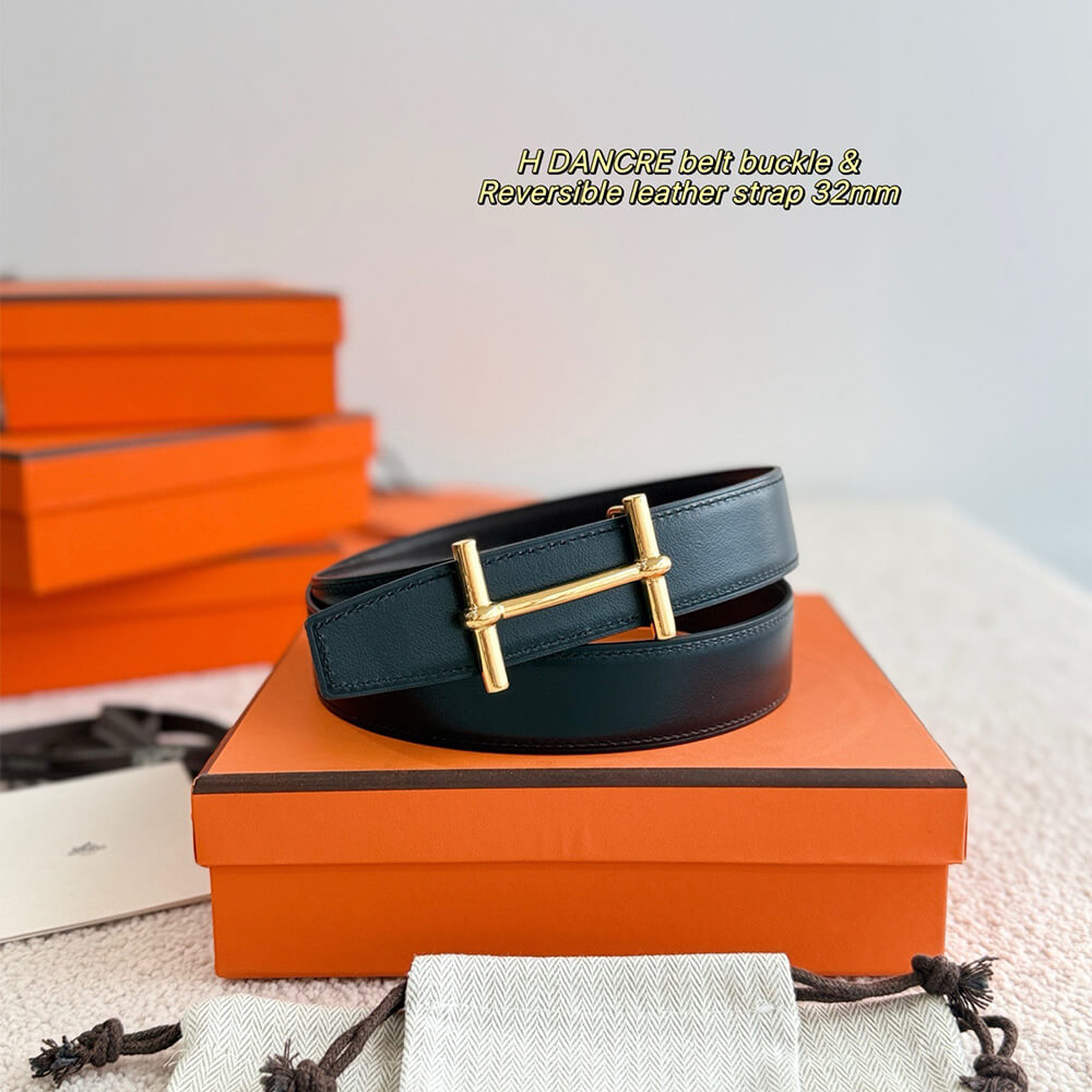 H**me5 H d’Ancre belt buckle & Reversible leather strap 32 mm