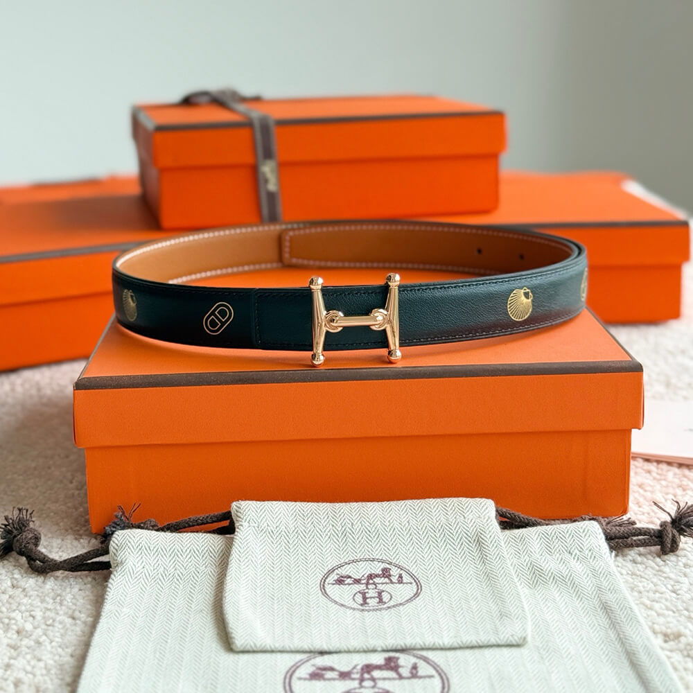H**me5 Mors H buckle & H**me5 sur Mer reversible leather strap 24 mm