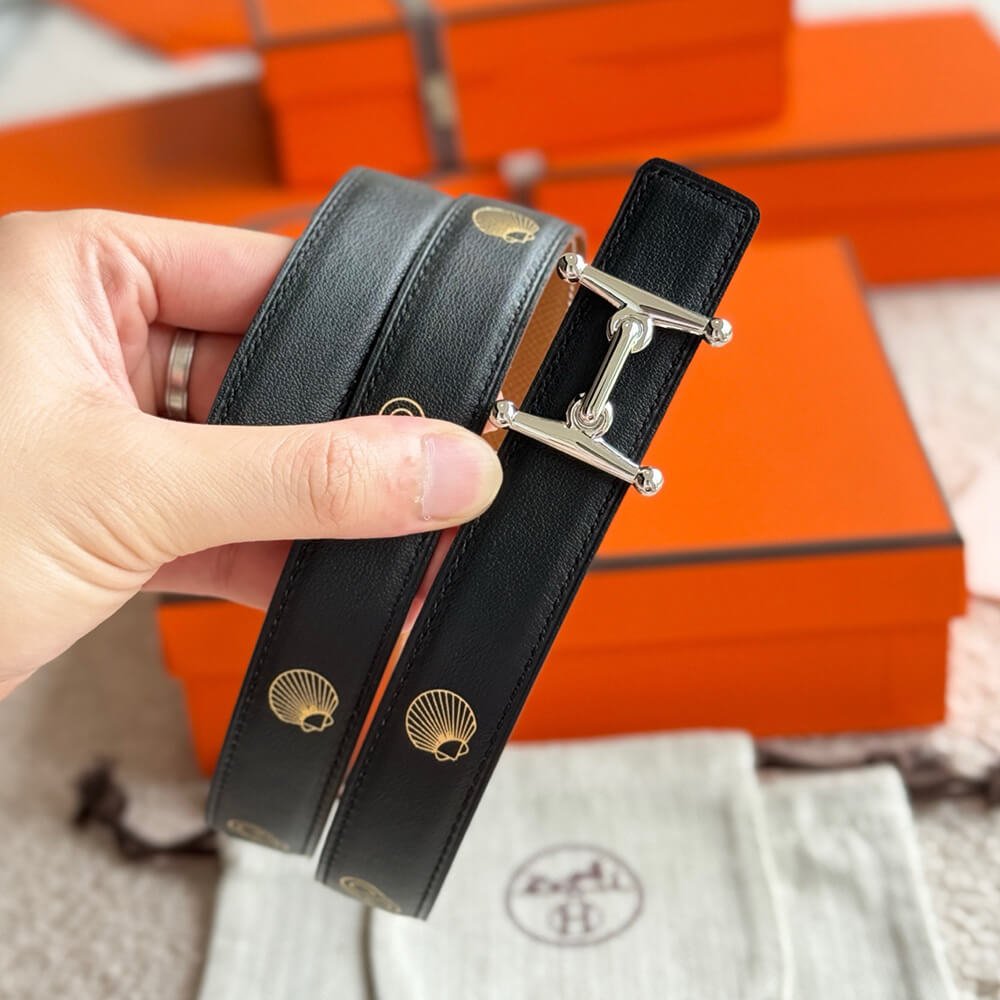 H**me5 Mors H buckle & H**me5 sur Mer reversible leather strap 24 mm
