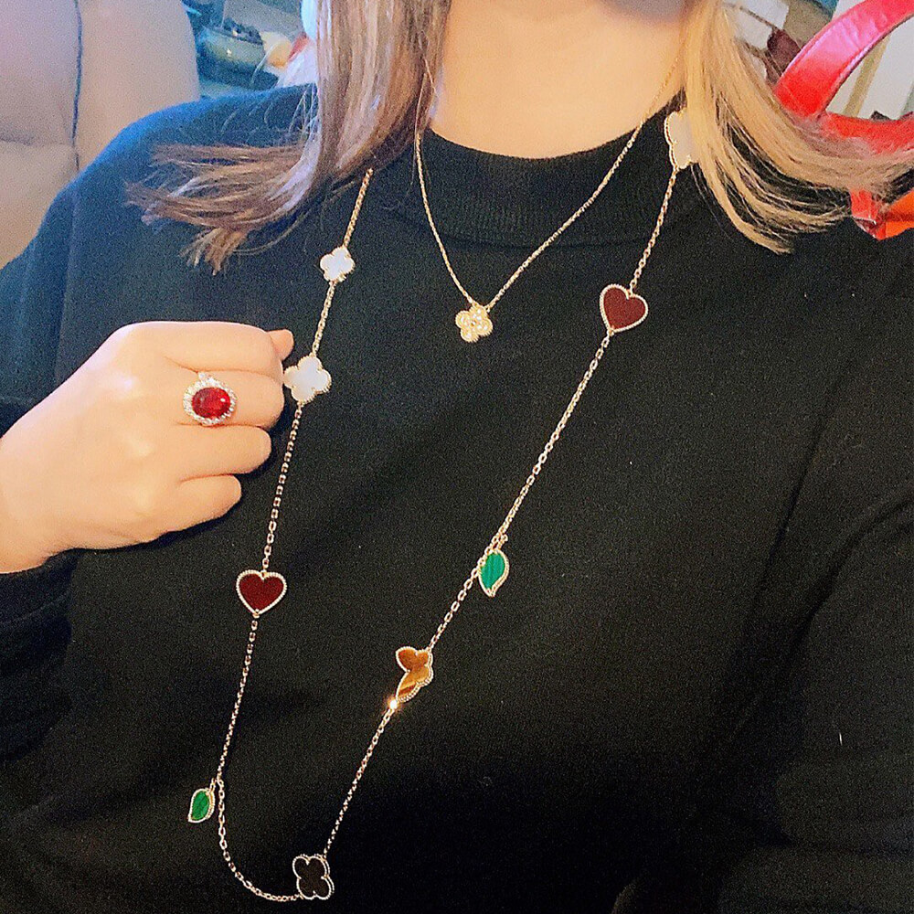 VCA Lucky Alhambra long necklace, 12 motifs