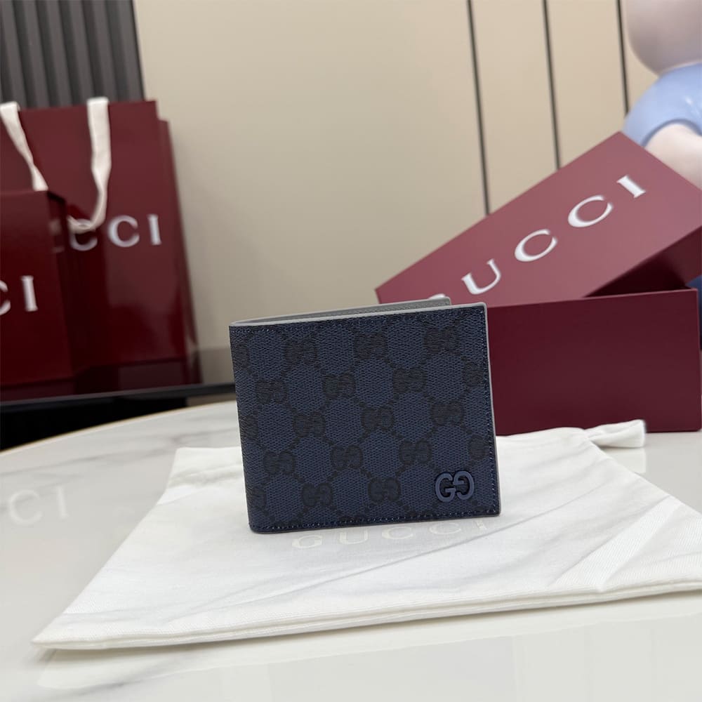 Dusty blue interior GG bi-fold wallet(HIGH-END GRADE)