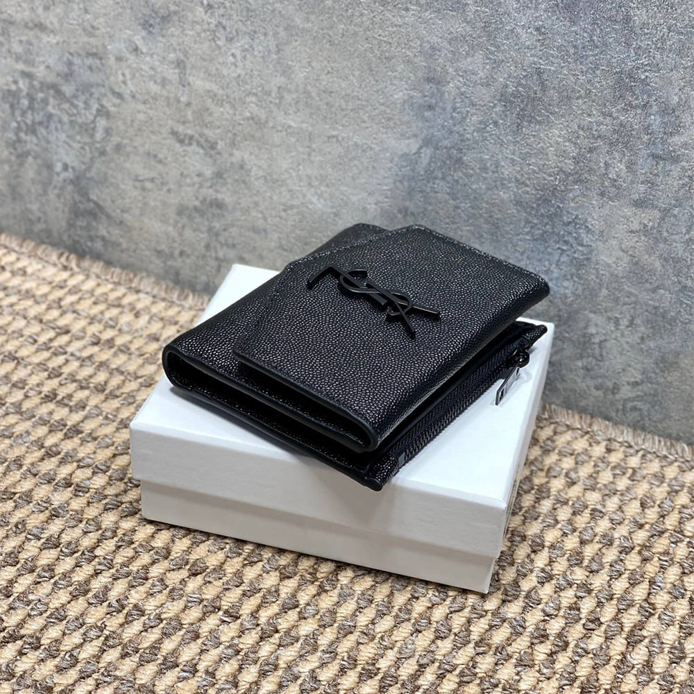 UPTOWN Compact wallet in grain de poudre leather(HIGH-END GRADE)