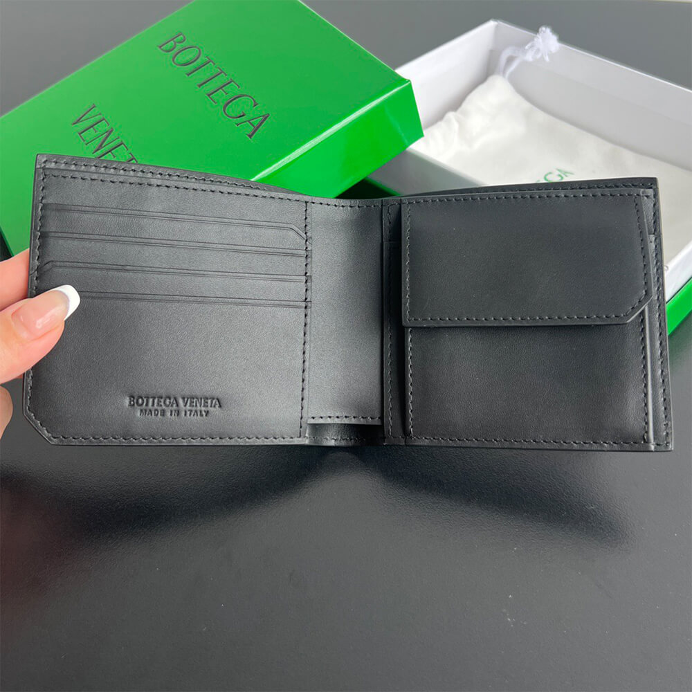 Intrecciato Piccolo Bi-Fold Wallet With Coin Purse(HIGH-END GRADE)