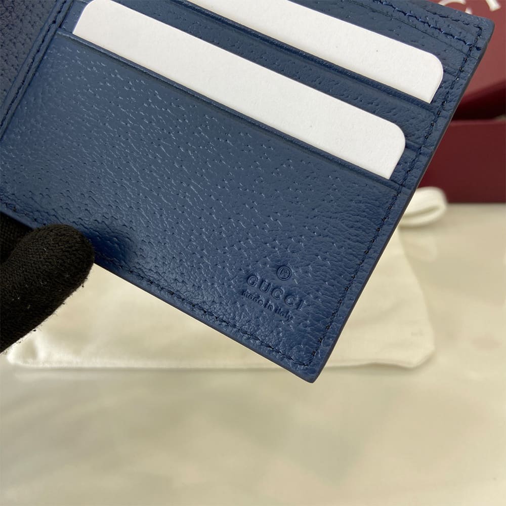 Blue interior GG bi-fold wallet(HIGH-END GRADE)