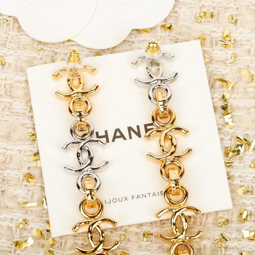 Ch**el Pendant Chain Earrings