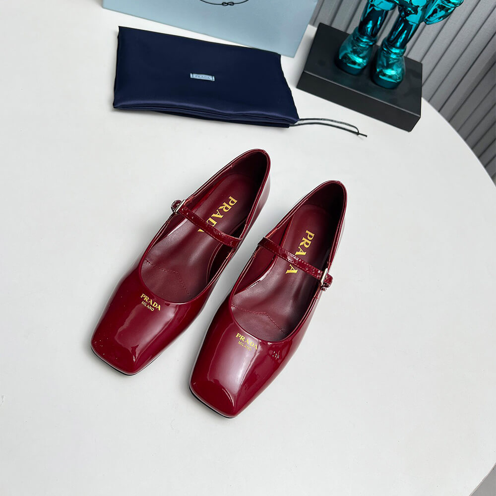 Pra*a Patent Leather Mary Jane Ballerinas