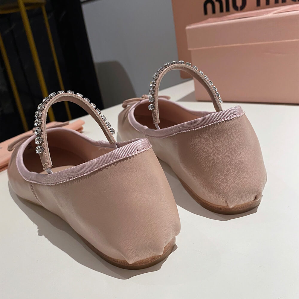 M1um1u Leather ballerinas