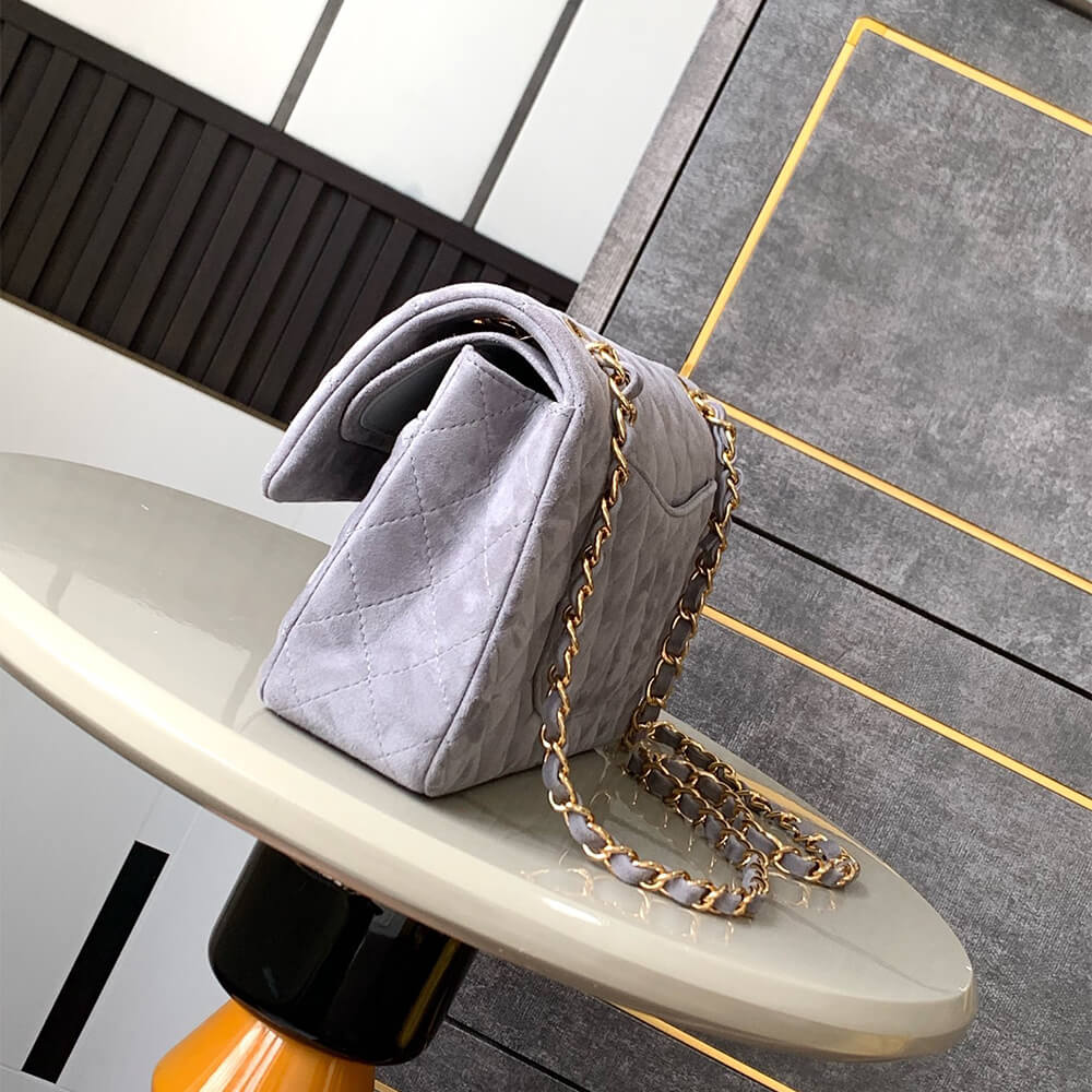 Ch**el Suede Classic Double Flap Handbag(HIGH-END GRADE)