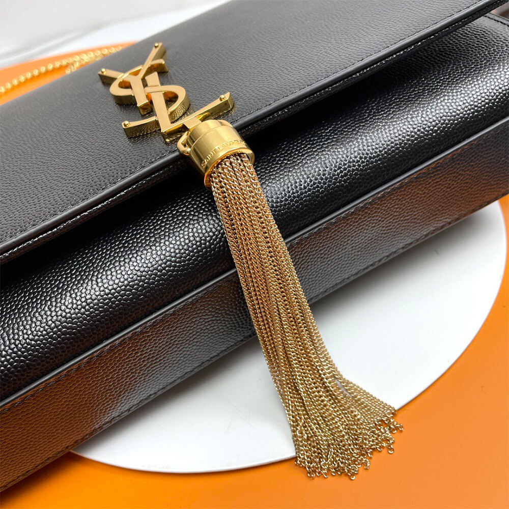 Y51 kate medium tassel in grain de poudre embossed leather