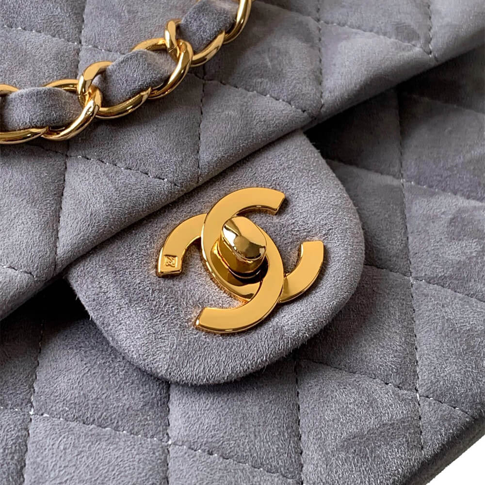 Ch**el Suede Classic Double Flap Handbag(HIGH-END GRADE)