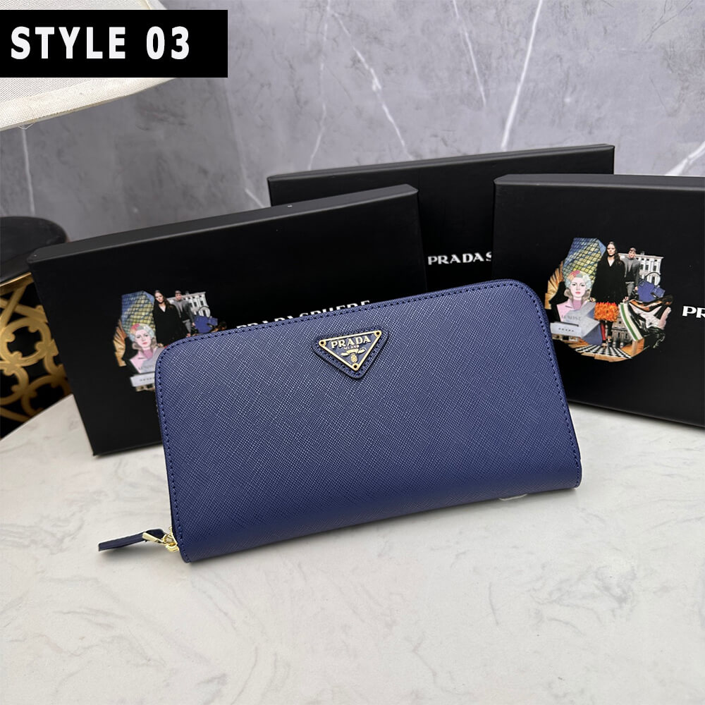Pra*a Large Saffiano Leather Wallet