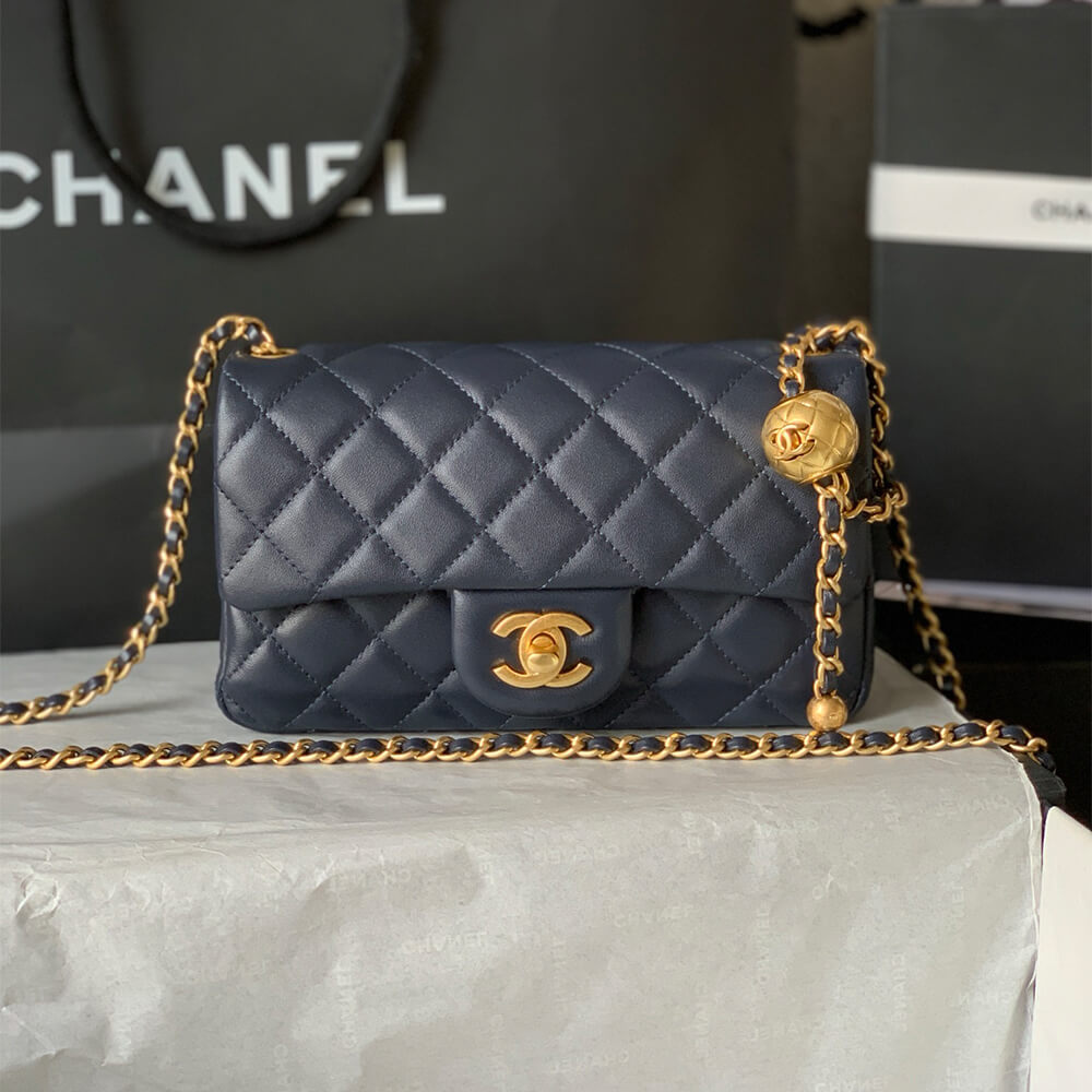 Ch**el Pearl Crush Mini Rectangular Flap(HIGH-END GRADE)
