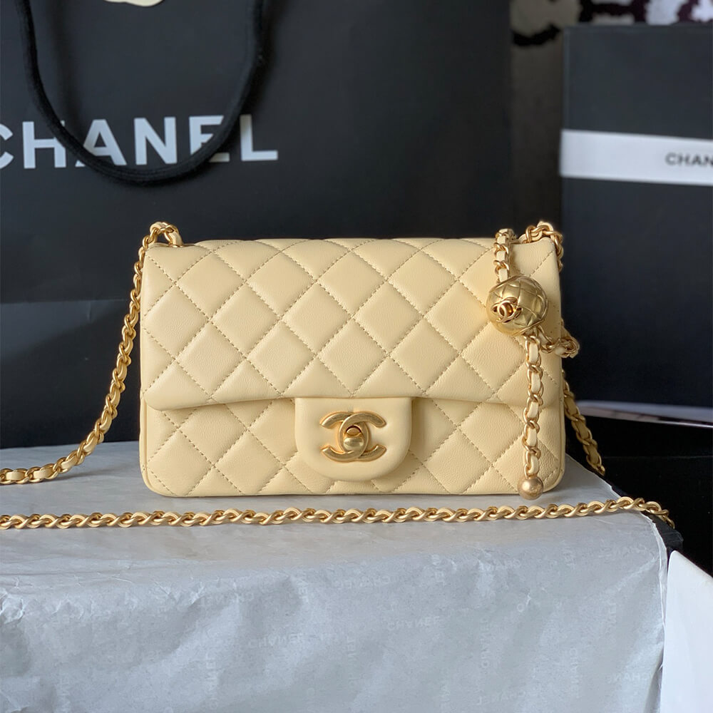 Ch**el Pearl Crush Mini Rectangular Flap(HIGH-END GRADE)