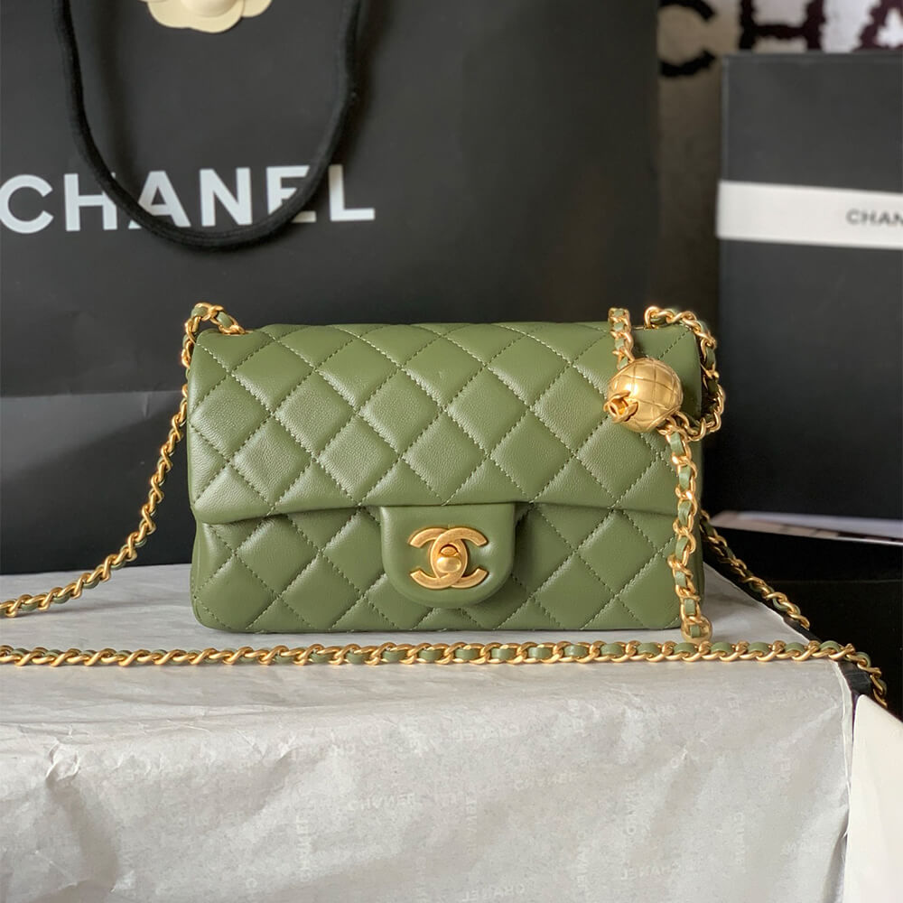 Ch**el Pearl Crush Mini Rectangular Flap(HIGH-END GRADE)