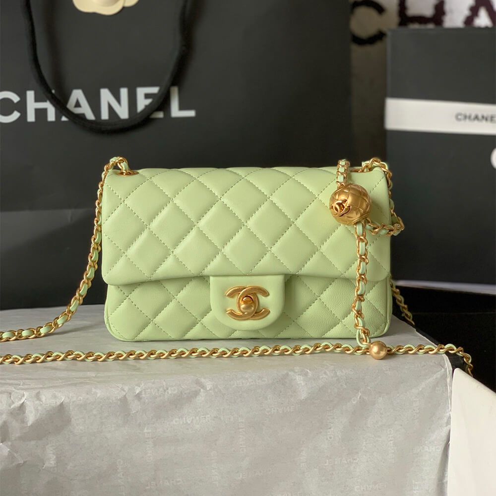 Ch**el Pearl Crush Mini Rectangular Flap(HIGH-END GRADE)
