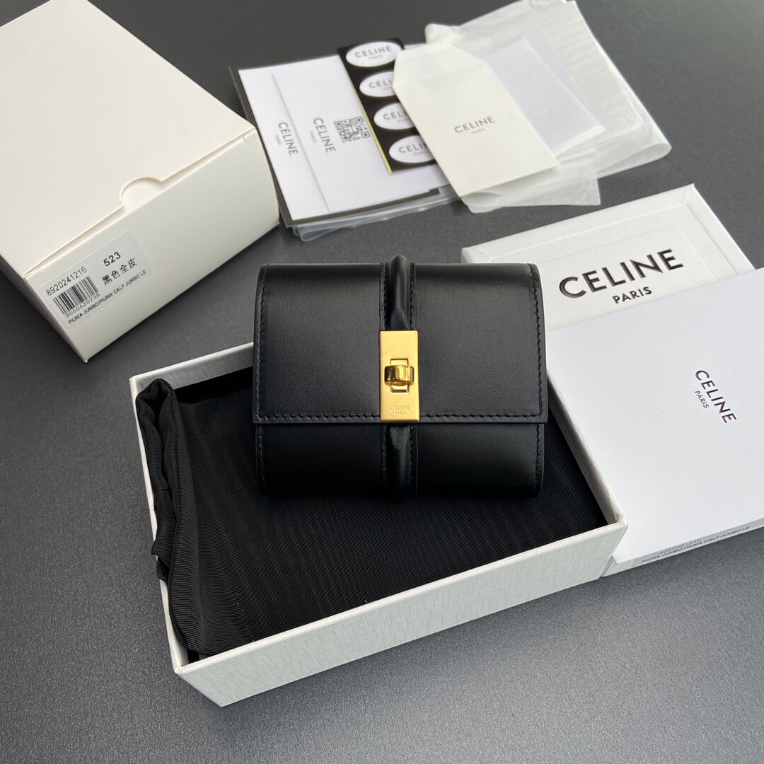 Ce1i*e 16 Small Wallet in Shiny Calf Leather