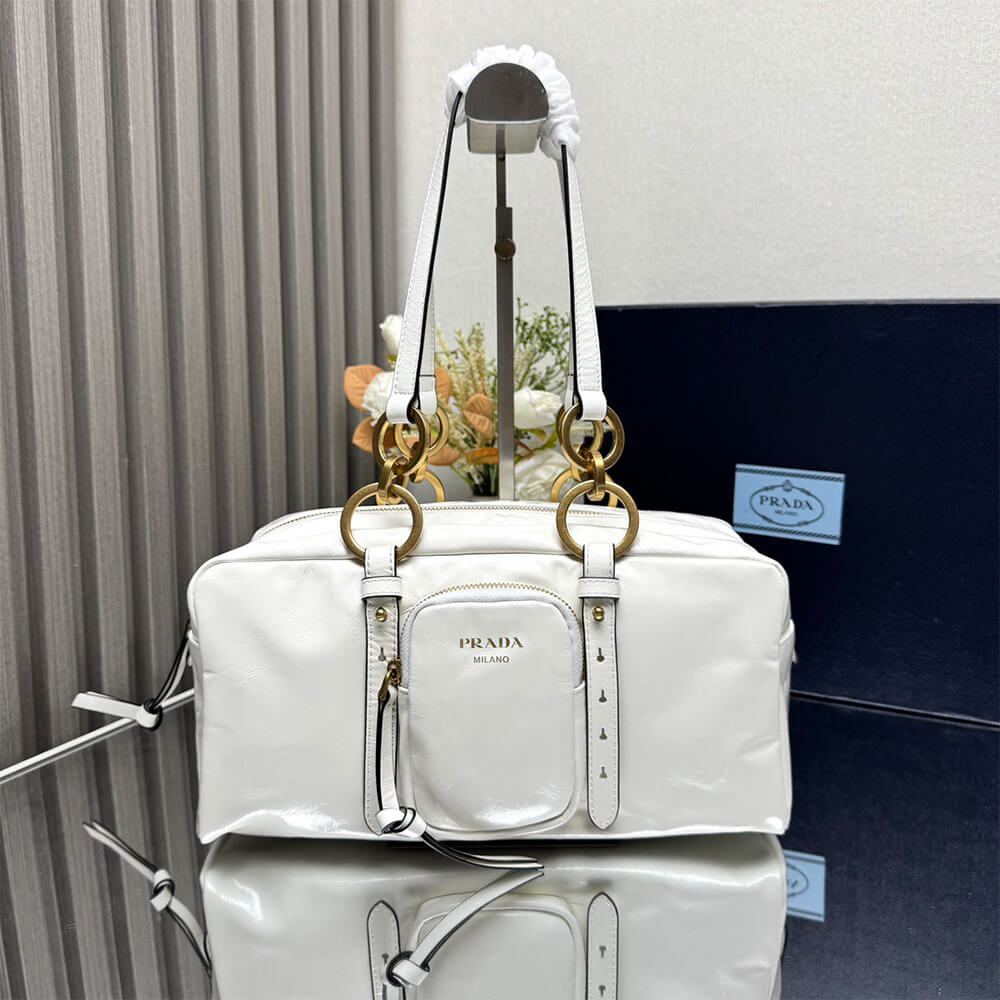 Pra*a Dangle medium leather top-handle bag(HIGH-END GRADE)