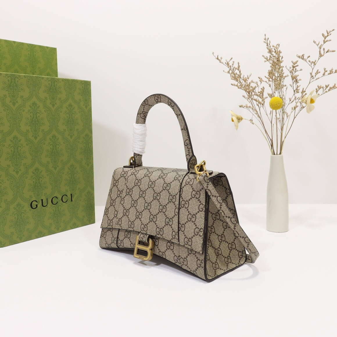 Gvc*1 x Ba1en*iaga Small Hourglass Bag