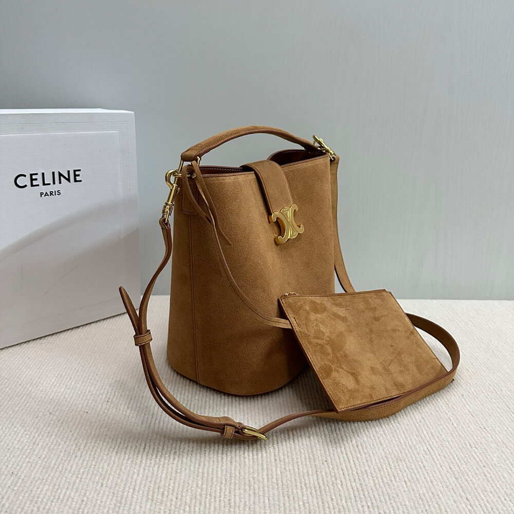 Ce1i*e MEDIUM L0visE BAG in SUEDE CALFSKIN