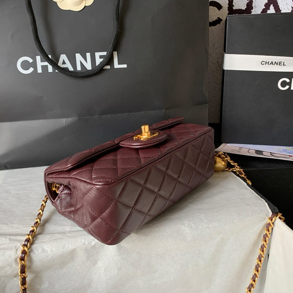 Ch**el Pearl Crush Mini Rectangular Flap(HIGH-END GRADE)