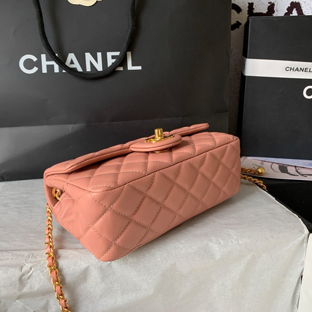 Ch**el Pearl Crush Mini Rectangular Flap(HIGH-END GRADE)