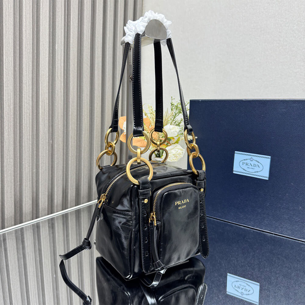 Pra*a Dangle leather top-handle mini-bag(HIGH-END GRADE)