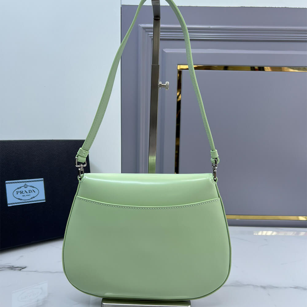 Small Pra*a Cleo brushed leather shoulder bag with flap