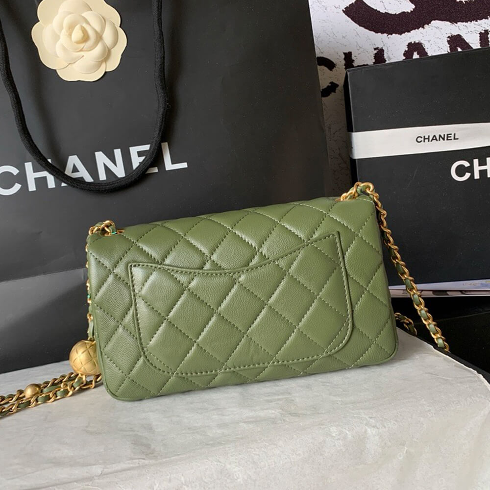 Ch**el Pearl Crush Mini Rectangular Flap(HIGH-END GRADE)