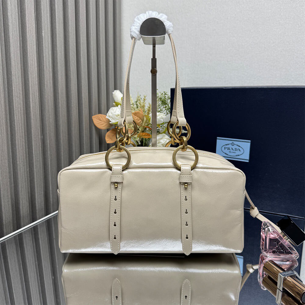 Pra*a Dangle medium leather top-handle bag(HIGH-END GRADE)