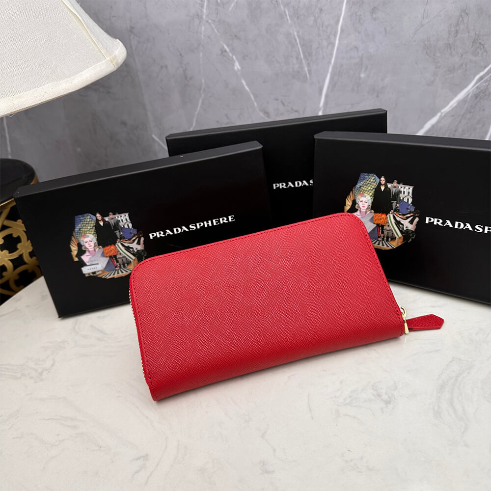 Pra*a Large Saffiano Leather Wallet