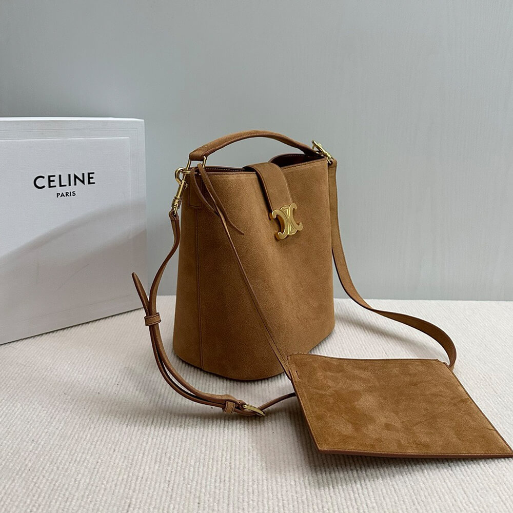 Ce1i*e MEDIUM L0visE BAG in SUEDE CALFSKIN