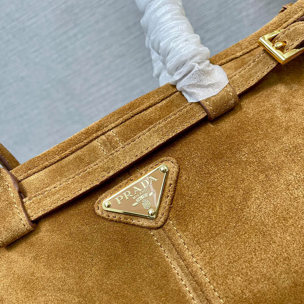 Pra*a Medium suede handbag(high-end grade)
