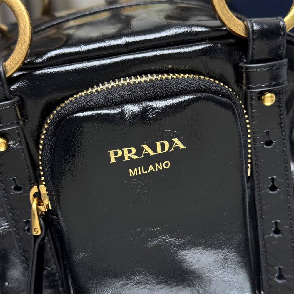 Pra*a Dangle leather top-handle mini-bag(HIGH-END GRADE)