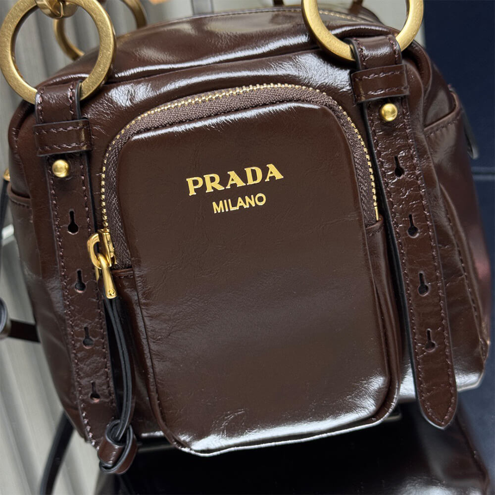 Pra*a Dangle leather top-handle mini-bag(HIGH-END GRADE)