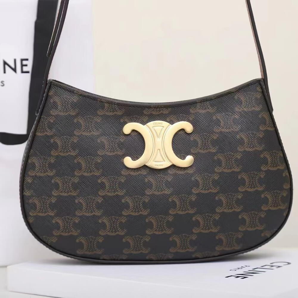 Ce1i*e MEDIUM TILLY BAG in Triomphe canvas and calfskin
