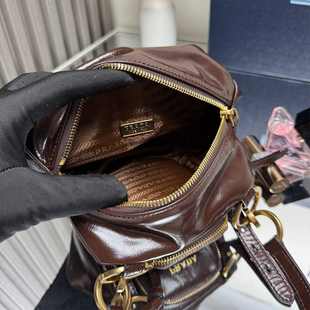 Pra*a Dangle leather top-handle mini-bag(HIGH-END GRADE)
