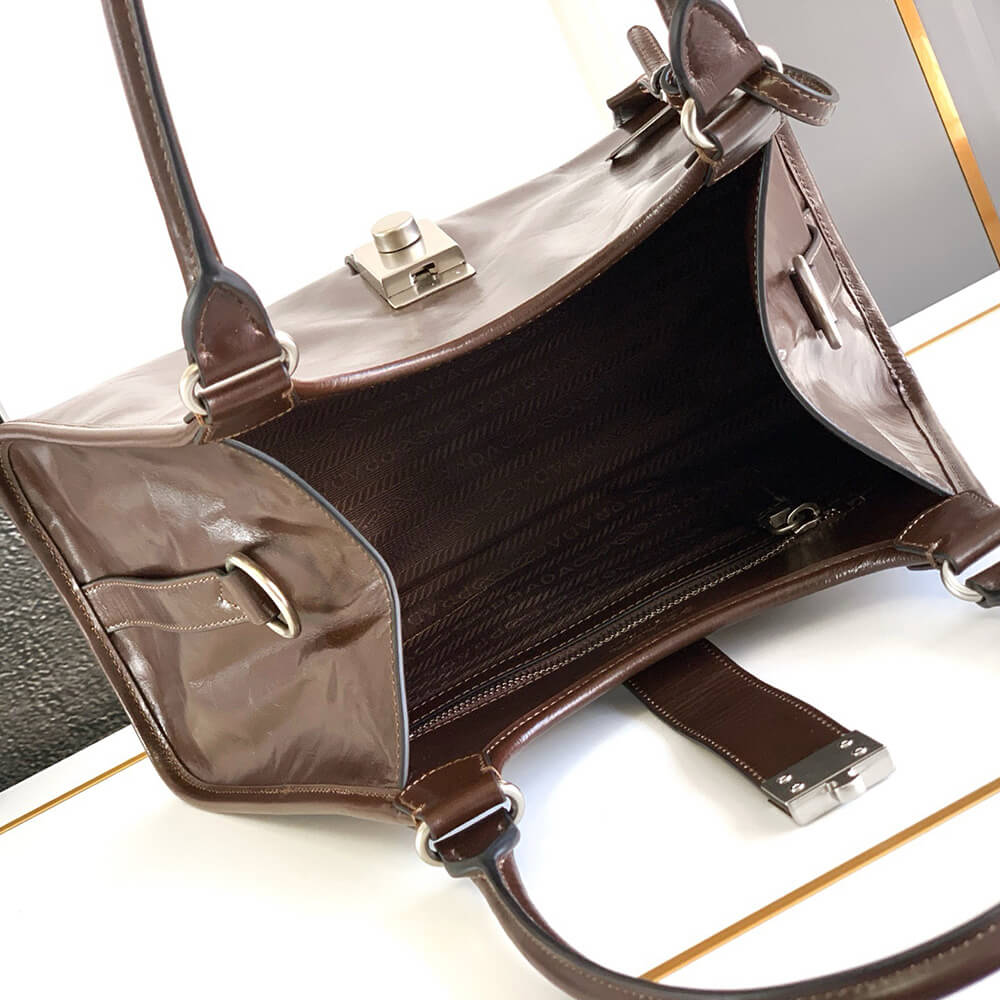 Pra*a Medium leather tote bag(high-end grade)