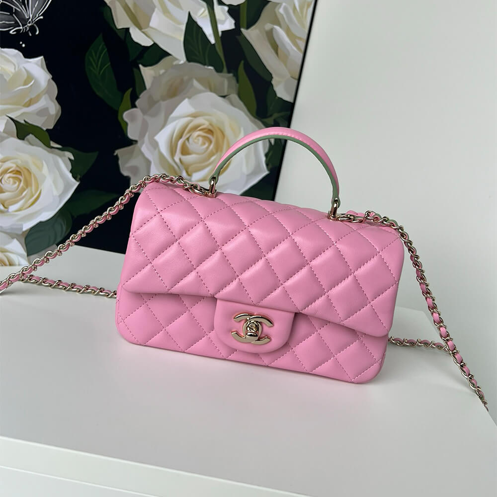 Ch**el Mini Classic Handbag With Top Handle