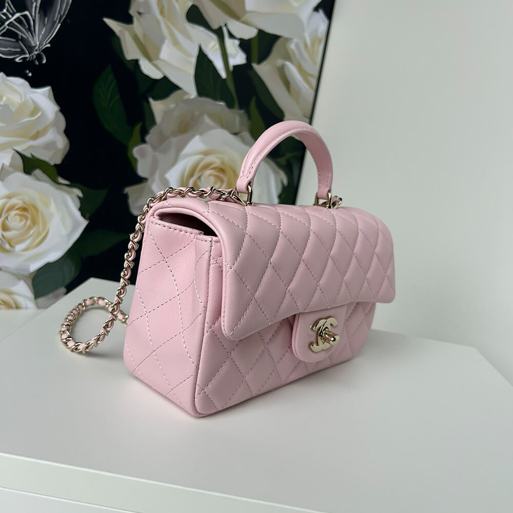 Ch**el Mini Classic Handbag With Top Handle