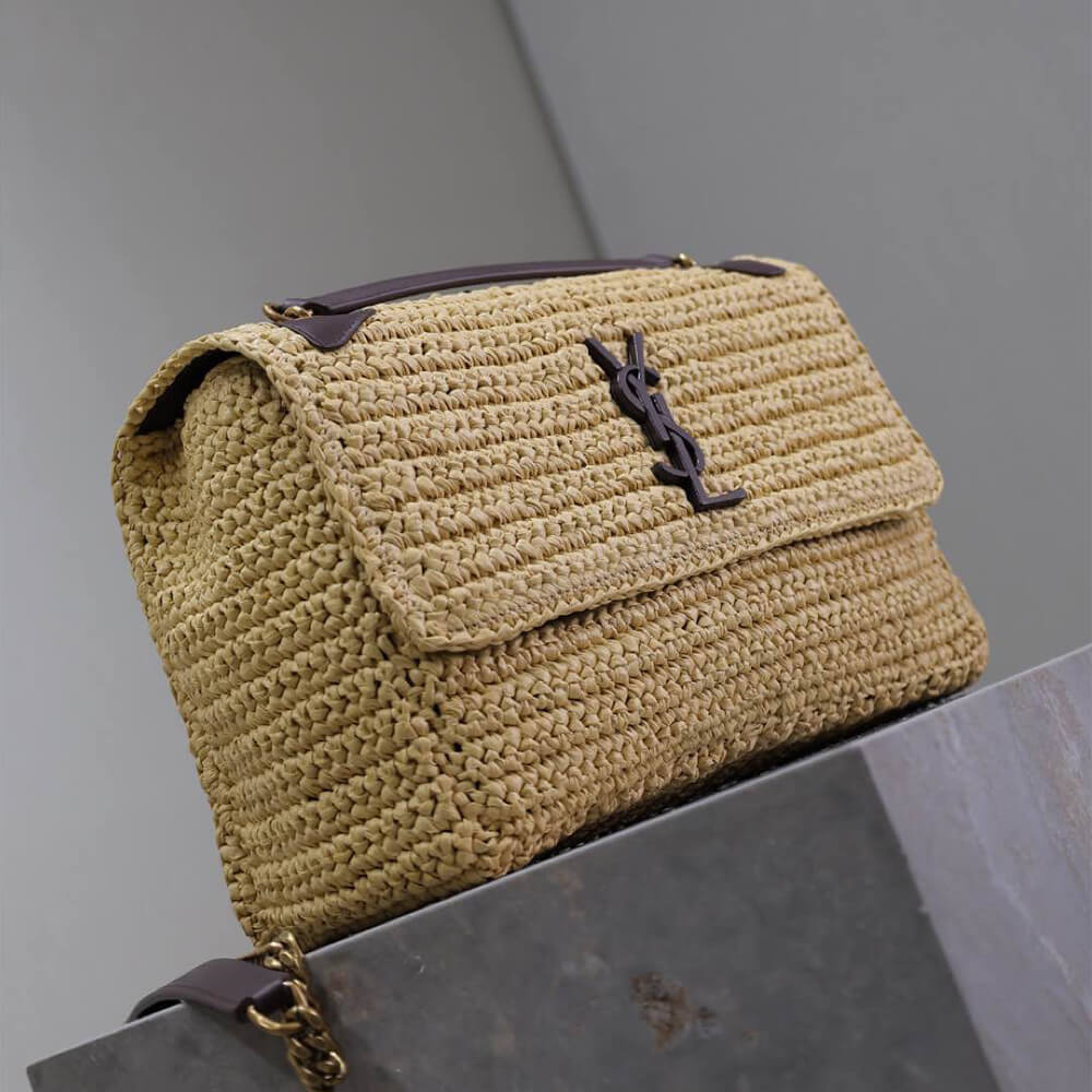 Sa1nt Lau*nt NIKI CHAIN MEDIUM IN RAFFIA(HIGH-END GRADE)