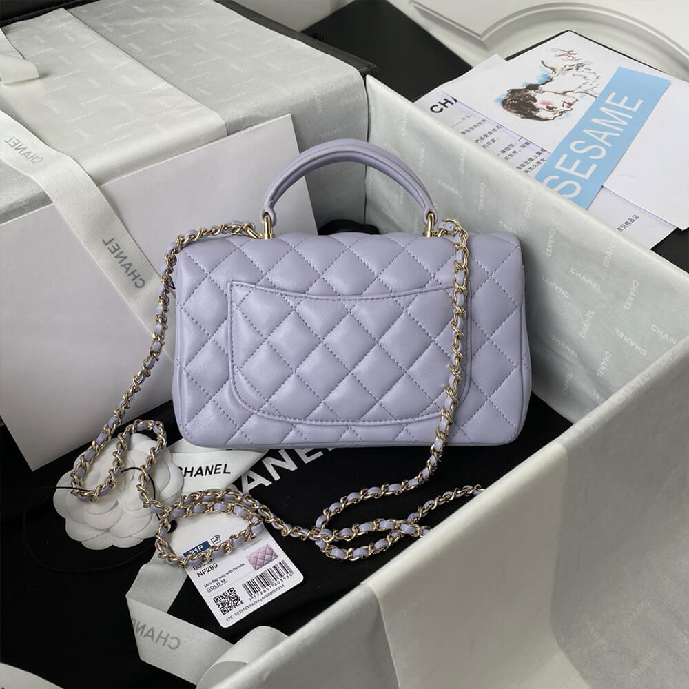 Ch**el Mini Classic Handbag With Top Handle