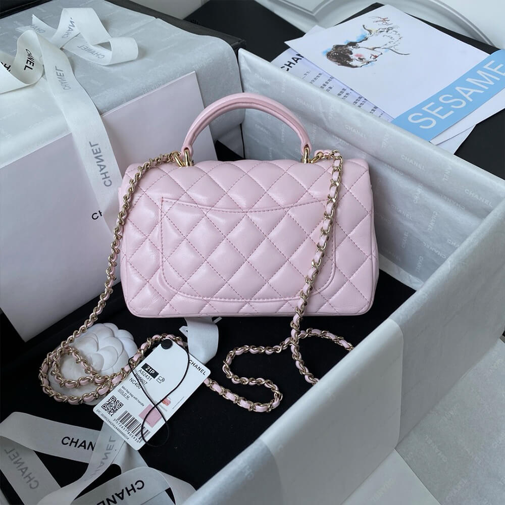 Ch**el Mini Classic Handbag With Top Handle